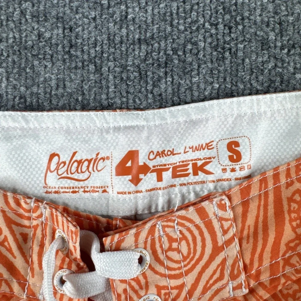 Pelagic X Carol Lynne Shorts Men‎ S Orange Boardshorts Stretch Tek Surf Fishing